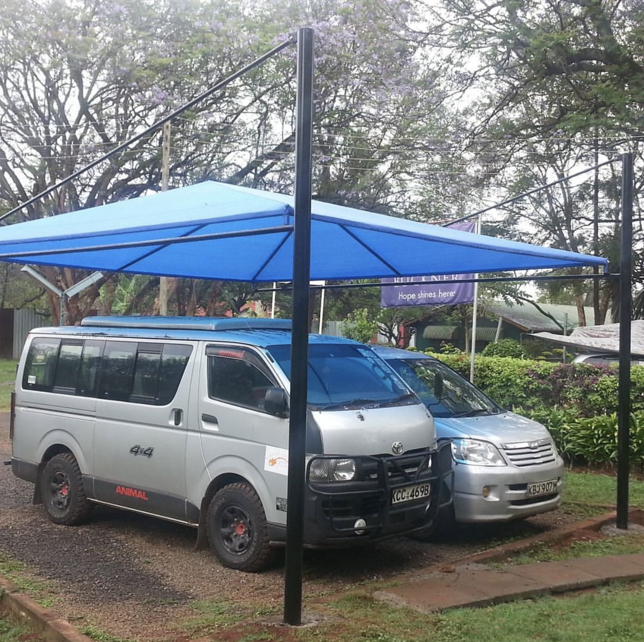 Unique and Modern Carports-Parking Shades-Vehicle Shade Canopies-Cantilever and Curved Shed designs-Waterproof Shade Net Car Covers-Commercial and Residential Car Shade Installers In Meru, Nanyuki, Nyeri, Murang’a, Karatina, Embu