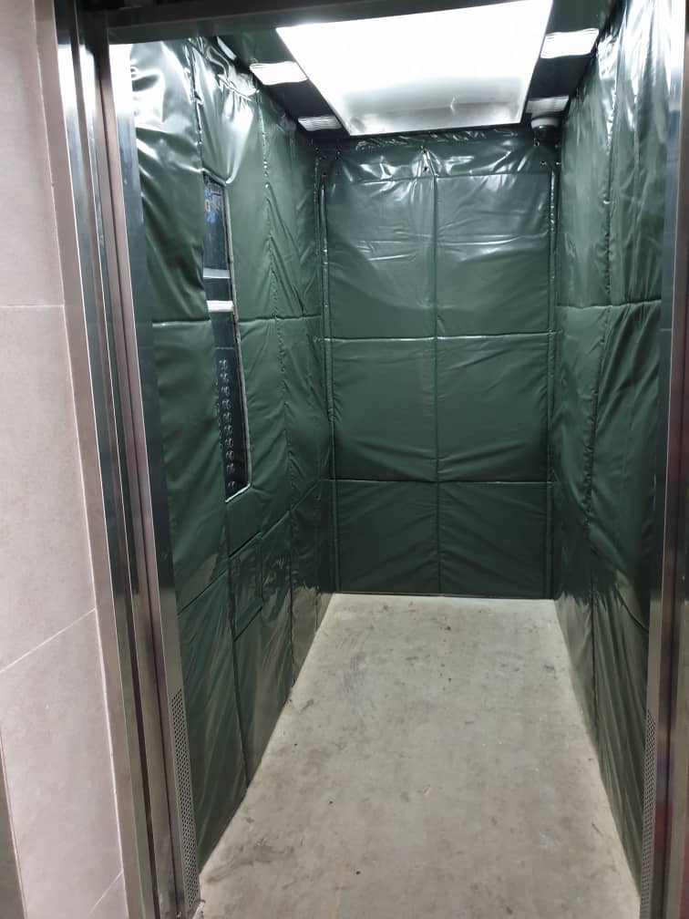 Padded Canvas Lift Covers-Cargo Lift Padding-Lift Protective Covers-Elevator Wall Pads-Elevator Safety Barricades