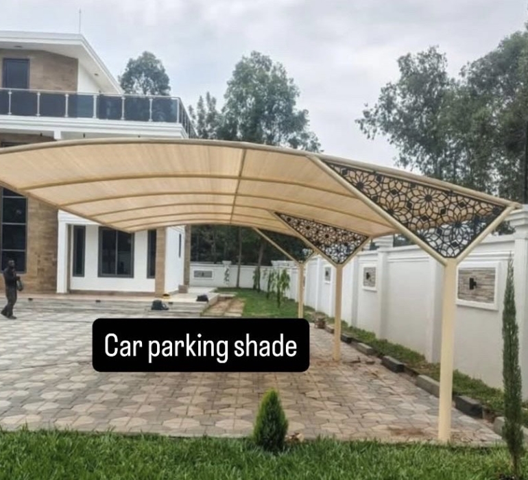 SBF BEIGE CANTILEVER CAR PARKING SHED 4