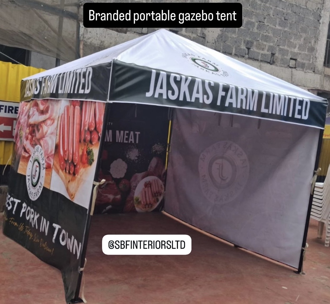 SBF BRANDED 3M BY 3M FOLDABLE GAZEBO TENT 1