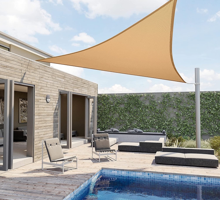 BEIGE TRIANGLE SHADE SAIL