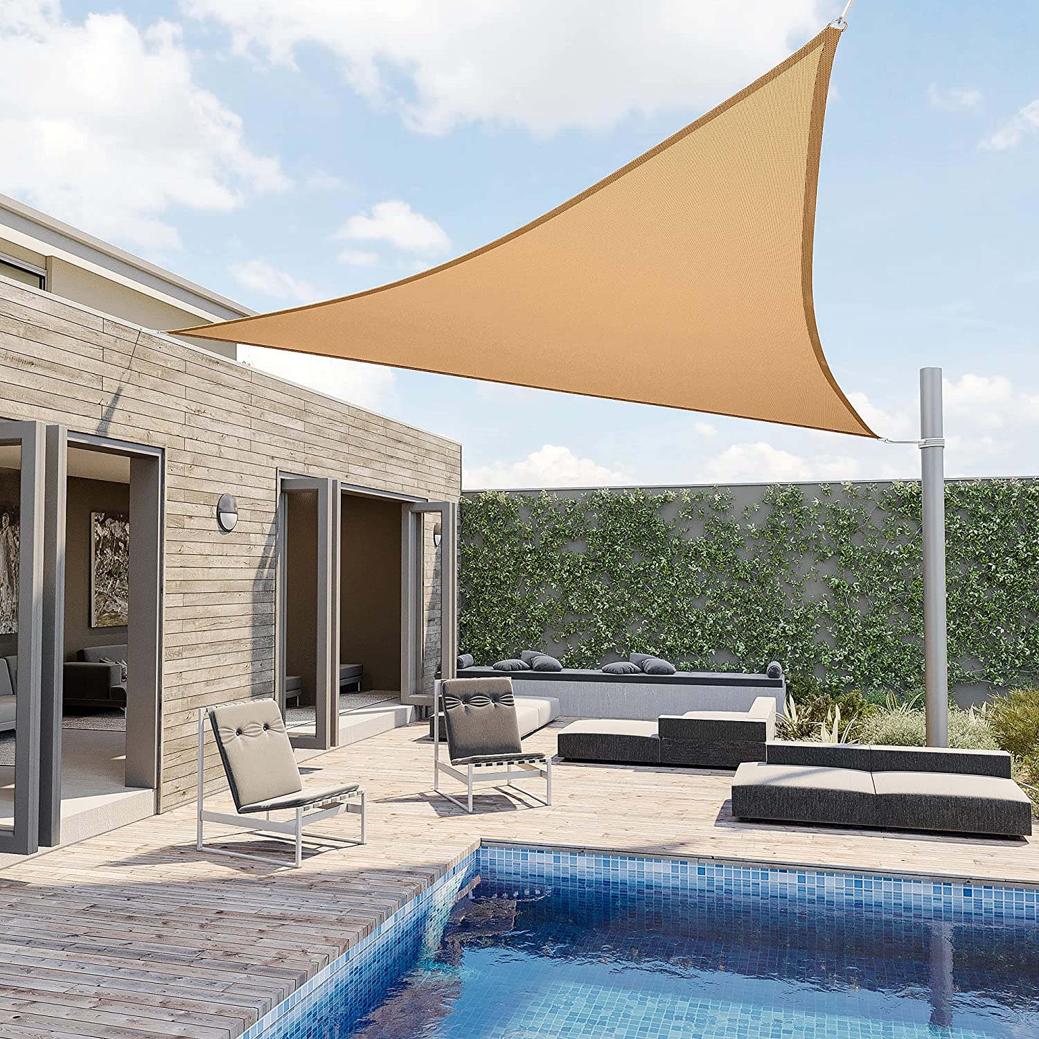 BEIGE TRIANGLE SHADE SAIL