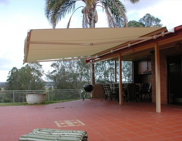 BEIGE RETRACTABLE AWNING BY SBF