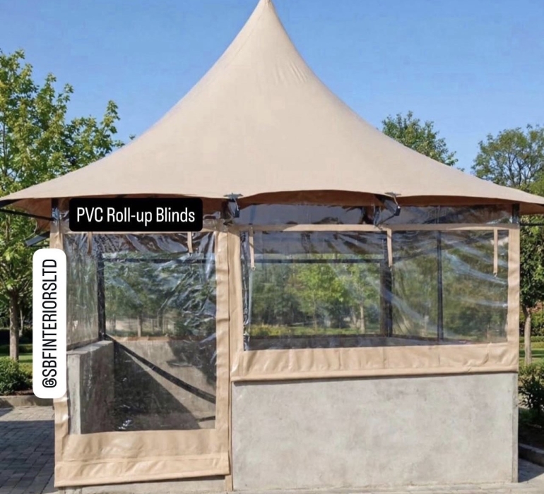 SBF CLEAR PVC OUTDOOR ROLL UP BLINDS A1