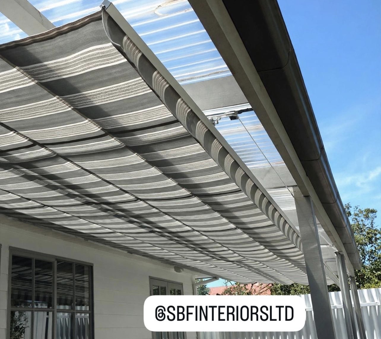 SBF RETRACTABLE AWNING UNDER GLASS POLYCARBONATE FIBERGLASS PERSPEX