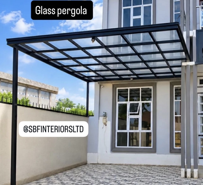 SBF TOUGHENED LAMINATED GLASS PERGOLA A1